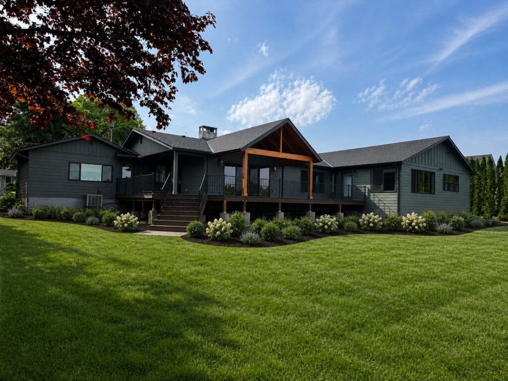 Whole home remodel and large addition by Rydman Enterprises transforming a 1950s home near Mt. Hood