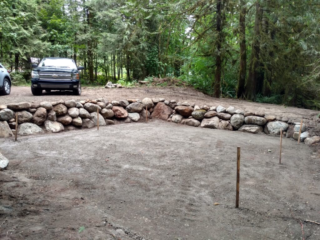 Modern custom firewood and equipment storage shed built for a Mt. Hood, Oregon home
