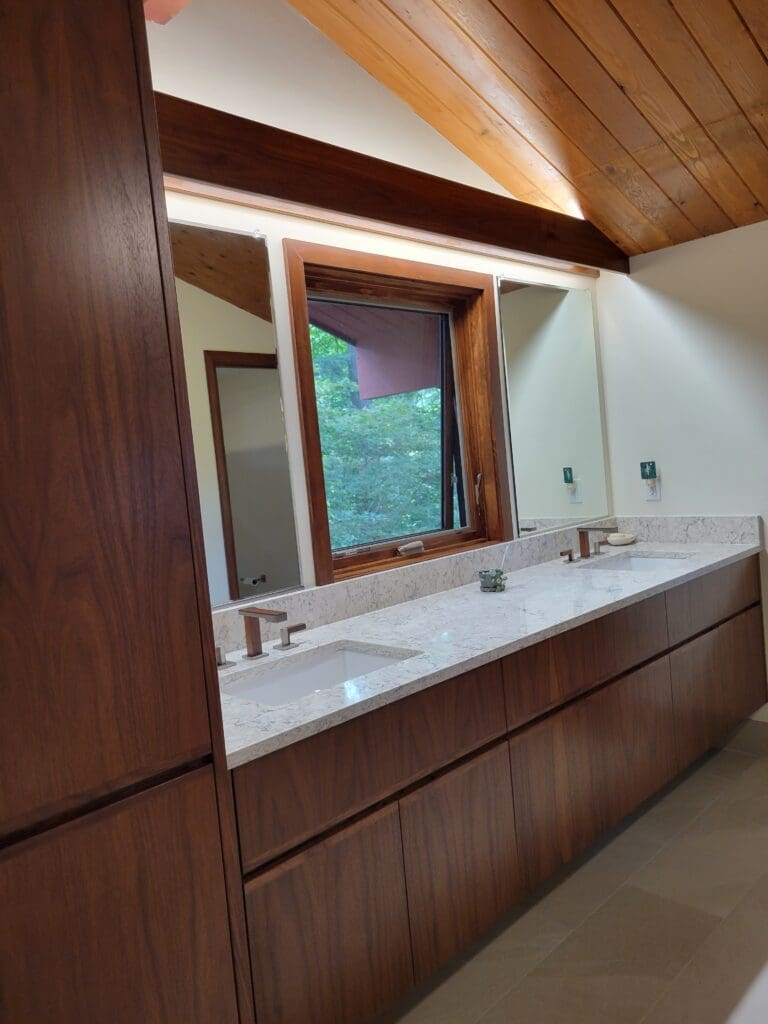 Expanded custom primary bathroom remodeled by Rydman Enterprises in Boring, Oregon